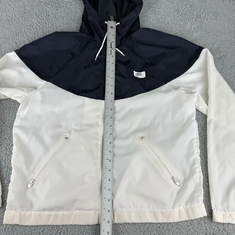 Vintage Nike Windrunner Jacket 90s White Black‎ Men's Size Large Runs Small